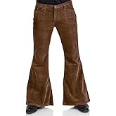 Men's Corduroy Vintage Bell Bottom Pants 70s,Disco Stretchy Flared Pants Fit 60s 70s Outfits for Men,Mens Bell Bottom Jeans.