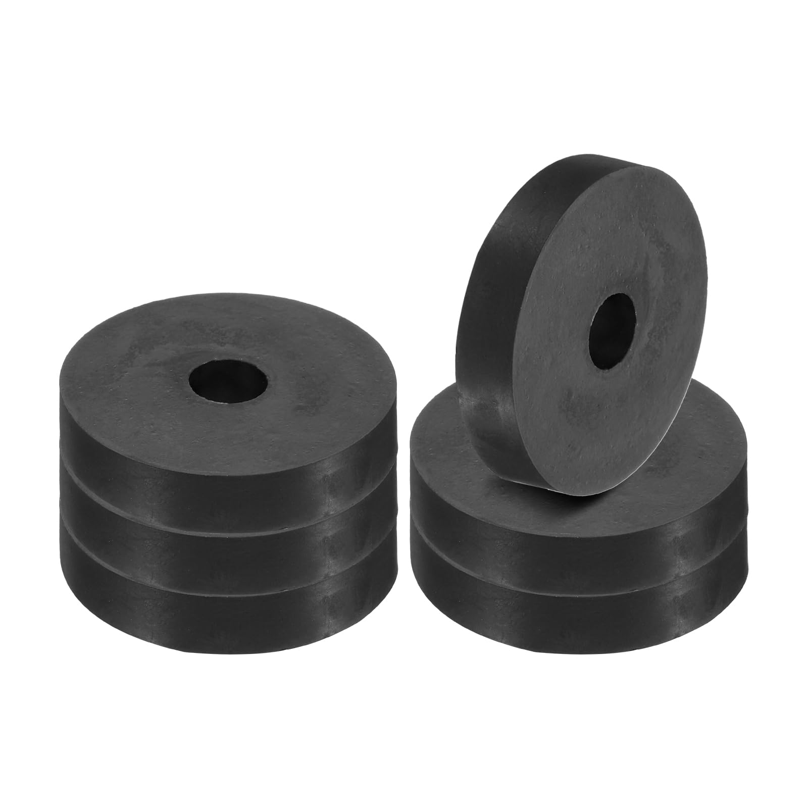 PATIKIL Multi Purpose Rubber Spacer, 6 Pcs 2"OD 0.47"ID 0.4"Thickness Neoprene Round Anti-Vibration Isolation Pads Isolator Rubber Bushings Spacer Washer for HVAC Bolts Car Accessories