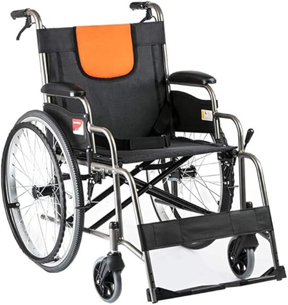Transport Wheelchair Aluminum Portable Folding Medical Chair Suitable For Disabled People, The