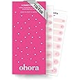 ohora Semi Cured Gel Nail Strips (N Sweet Blush) - Pink, Pattern, Works with Any UV/LED Lamps, Salon-Quality, Long Lasting, Easy to Apply & Remove - Includes 2 Prep Pads, Nail File & Wooden Stick