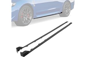 ALMULOO Side Skirt Compatible with 2015-2021 Subaru WRX STI Sedan 4-Door 2PC Style Unpainted ABS Rocker Panel Extension Splitter Lip Splitter