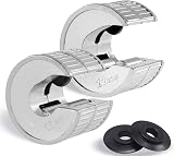 HAUTMEC Copper Pipe Cutter Twin Pack 15mm 22mm Auto Tighten with 2 Wheels view 1