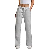 JEKAOYI Womens Drawstring Sweatpants, High Waisted Lightweight Lounge Straight Leg Casual Pants with Pockets