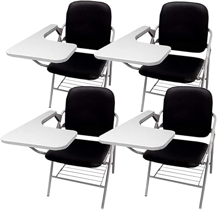 Amazon Co Jp 折り畳み式 テーブル 付き イス クッション 付き メモ台付き 会議 収納 チェアブル2 パイプ椅子 パイプイス ミーティングチェア 椅子 一体型 チェア 柔らかい Chble02 ブラックx4脚 文房具 オフィス用品