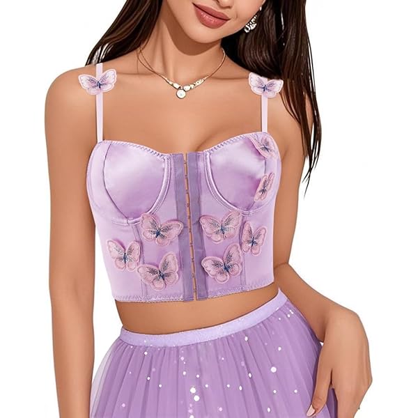 Women Floral Embroidery Bra Camisole Tops Tank Top Crop Top