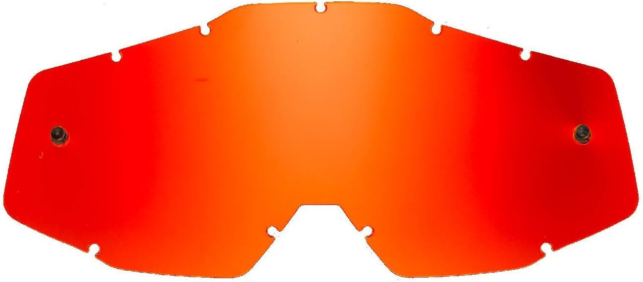 SeeCle Red Mirrored Replacement Lens Compatible for 100% Racecraft/Strata/Accuri/Mercury Goggles, Anti-Fog, Impact Resistant, Red