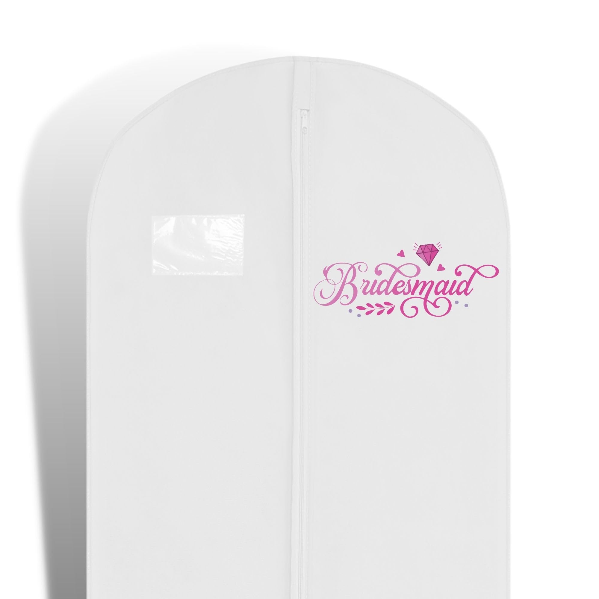 Hoesh UK Bridal Gown Garment Bag - Printed Wedding Dress Bag | Long Dress Covers for Bride & Bridesmaids | Breathable Clothes Bag for Storage & Travel (Rosy Bridesmaid)