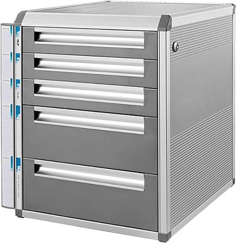 Flat File Cabinets 5 Drawer Desktop Data Storage Box Key Lock Office Cabinet Gray 31 5 35 39 8cm File Cabinet Amazon Ca Home Kitchen