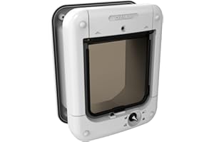 CLOSER PETS Cat Mate Microchip Activated Cat Flap (360) - ISO and AVID Compatible, Door for Entry Control of up to 30 Cats or Small Dogs, for Single/Multiple Glazing, UPVC, Walls and Wood, White