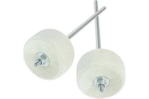 Seimneire White Felt Double Kick Bass Drum Pedal Beater Mallet, Dual Sided Foot Pedal Beater with Stainless Steel Shaft, Drum Percussion Instrument Accessory Part - 2 Pack White