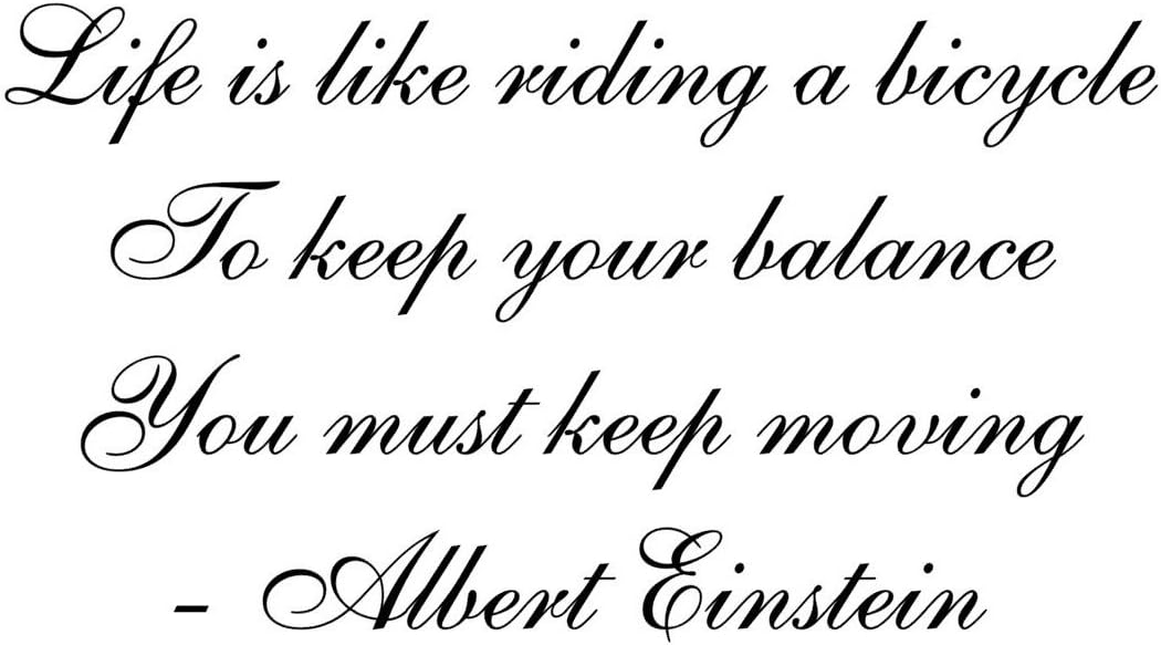 Amazon Iby アイバイ ウォールステッカー アインシュタイン 名言 Life Is Like Riding A Bicycle 大 黒 光沢 日本語説明書付 ウォールステッカー オンライン通販