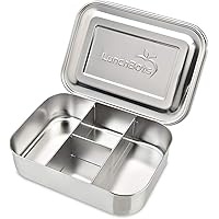 LunchBots Small Protein Packer Bento Box - Extra Small Divided Stainless Steel Snack Container - 4 Sections for 1-2oz of Nuts