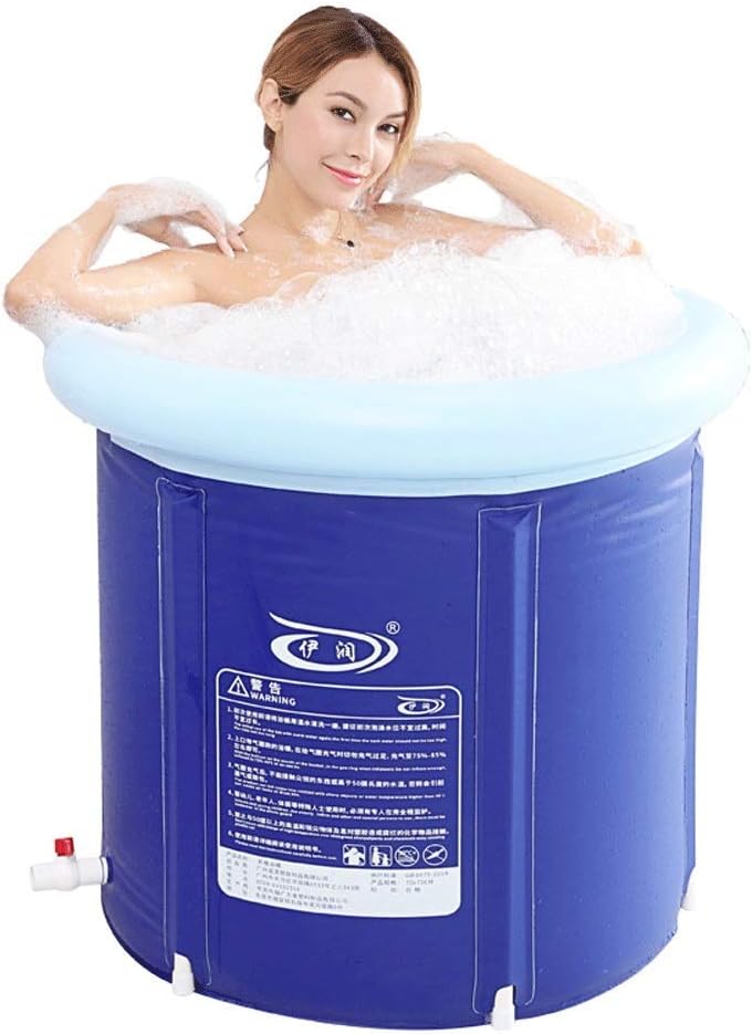 Portable Plastic Bathtub, Adult Bathroom with Air Pump Large, Foldable Free Standing Soaking Bath Tub Sauna Inflatable Adult Indoor Tubs Easy To Install,Four Seasons Function (Small)