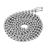 OAKKY Titanium Steel 316l Stainless Steel Small Beads Chain Necklace 24 Inch