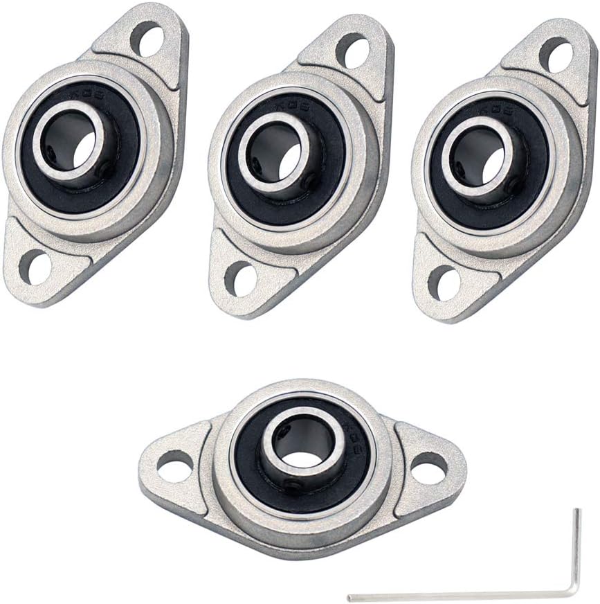 CCTVMTST 4Pcs 8mm Bore Diameter Flange Pillow Block Bearing Rail Mounted