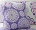 Mytex, Vivian 4-Piece Quilt Set Featuring Medallion Pattern, Bohemian Style, Cotton, Reversible Bedding, Teen, Girls, Purple, Aqua, and Pink Full