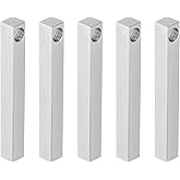 MECCANIXITY 5Pcs Charm Column Rectangle Engraving Bar Shape Pendants with Hole Silver Stainless Steel Bar Pendants for DIY Jewelry Making Necklaces