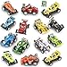 Prextex 16 pack Kids Racing Car Pull Back and Go Vehicles Great Easter Eggs Fillers or Stocking Stuffers and Toys for Boys Best Pull Back Racing Cars for Toddlers