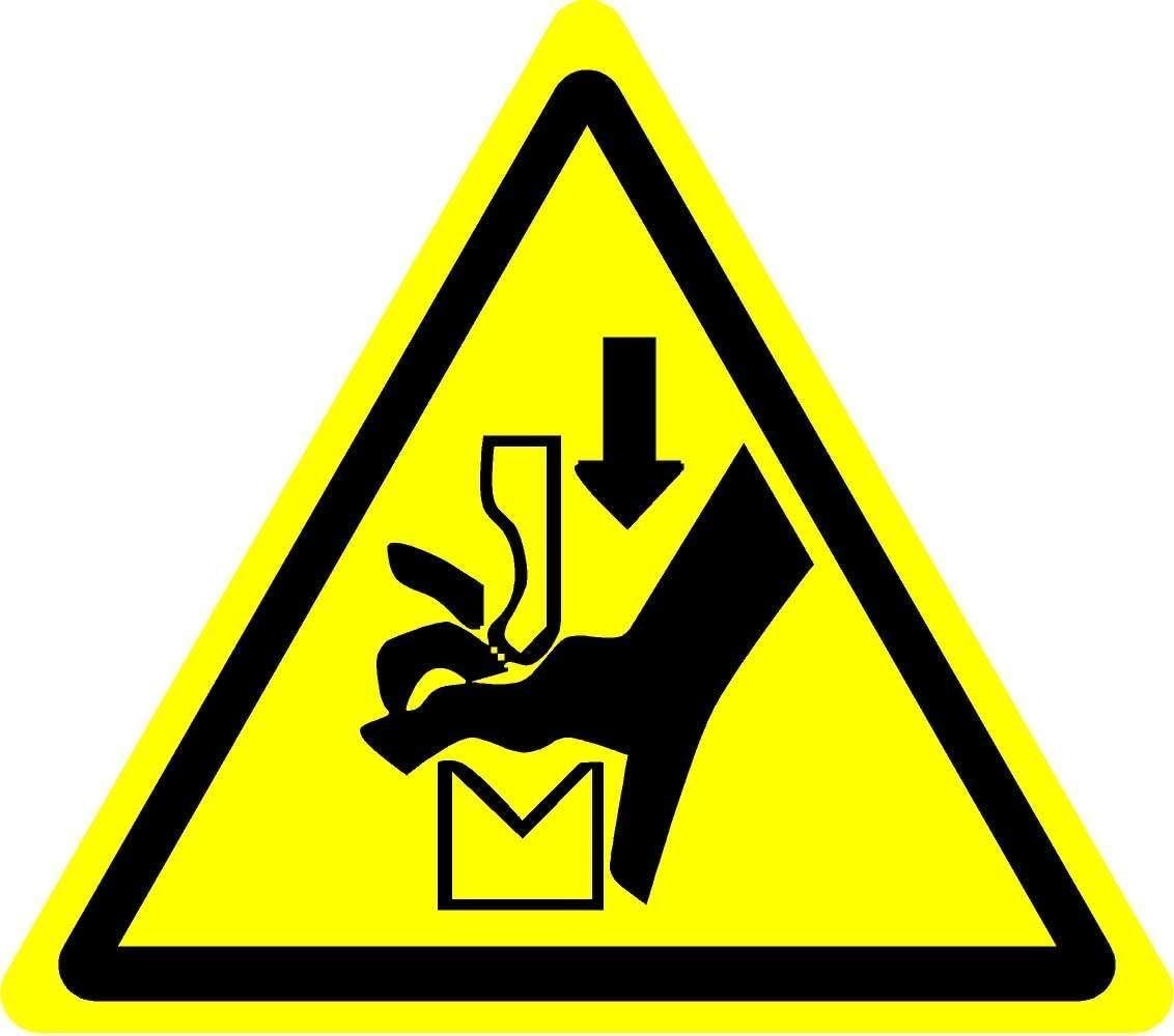 ISO Safety Label Sign International Warning Hand crushing between