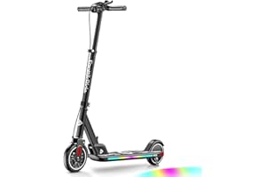 FanttikRide T9 Apex Electric Scooter for Kids, Big Kids E Scooter with Bluetooth Music Speaker, Colorful Lights, 7/10/12 MPH, 3 Adjustable Height, Foldable, Ride Time Up to 40 mins