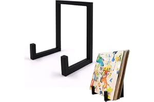MayRecords Vinyl Record Storage Black Metal Tabletop Record Holder for Albums Small Vinyl Record Stand for Lp Display Holds any Size Records - 1 Pcs