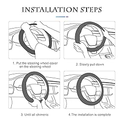 Car Steering Wheel Cover, Universal Microfiber PU