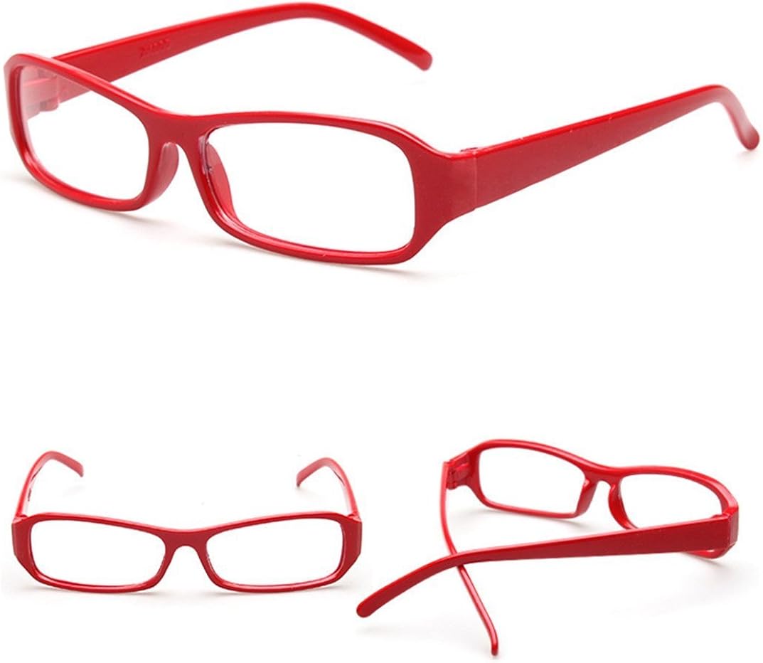 FancyG Vintage Inspired Classic Rectangle Glasses Frame Eyewear Clear Lens - Blue: Clothing