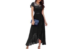 BeryLove Formal Dresses for Women 2025 Wedding Guest with Slit Cocktail Elegant Lace Long Prom Dress