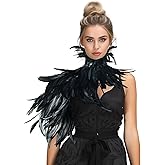 Feather Cape Shawl Costume Black Witch Wings Collar Adult Crow Neck