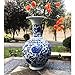 Classic Blue and White Floral Traditional Porcelain Decorative Vase. Traditional