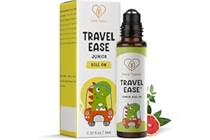 HERB TANTRA Travel Ease Junior Kids Roll-On | Anti-Nausea Aromatherapy for Motion Sickness and Vomiting | Cruise, Airplane, Road Trip Essential | All Natural Non Drowsy