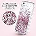 Caka Glitter Case for iPhone SE 2020 2022 5G Case for Women Girls Glitter Bling Liquid Flowing Sparkle Glitter Case for iPhone 7 8 (4.7 inch) (Rose Gold)