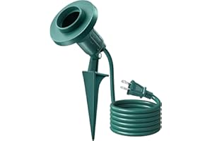 SURAIELEC Outdoor Flood Light Holder, Waterproof Spot Lights with E26 Socket, Flood Stake Lights for Yard, House, Chirstmas Decor, Fits PAR38 Bulbs, 6 FT Extension Cord, ETL Listed, 1-Pack