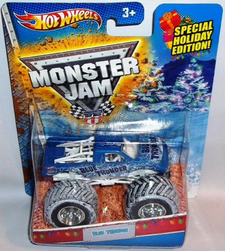Hot Wheels Monster Jam Blue Thunder 2013 Holiday Edition with Snow on the Tires