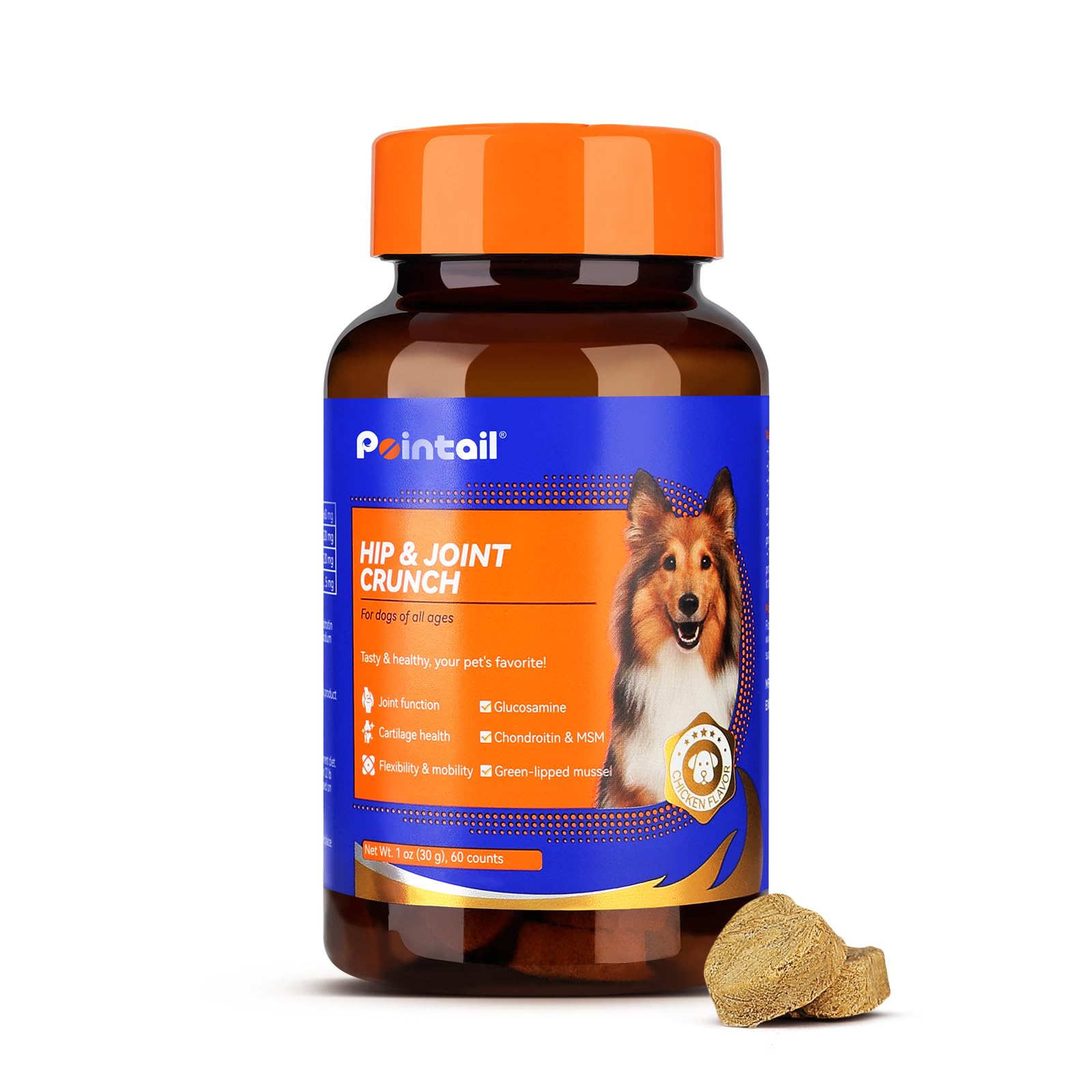 Pointail Dog Joint Supplement Large Breed, Glucosamine for Dogs ...