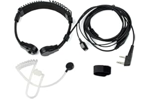 Retevis Retractable/Flexible Throat Mic Covert Acoustic Tube Earpiece Headset Finger PTT for Kenwood Pro-Talk XLS TK Retevis 