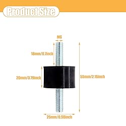 Kyuionty 4 Pack M6 Rubber Isolator Mounts, Double