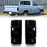 VYNTRAL Tail Light Compatible with 1980-1986 Fo-rd F-150 F-250 F-350 Bronco 1980-1983 F-100, [w/o Bulbs] Brake Lamp Taillight Replacement, OEM Part #E4TZ13405B, E4TZ13404B, 2 PCS, Smoked Lens