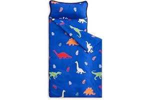 Wake In Cloud - Toddler Nap Mat with Pillow and Blanket, for Kids Boys Girls in Daycare Preschool Kindergarten, Cute Soft Rol