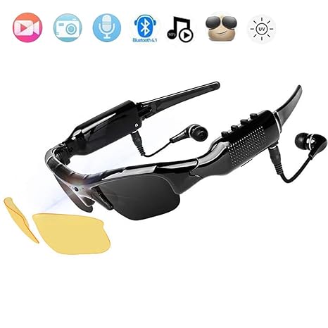 NewZexi Tragbare Bluetooth Sonnenbrille 1080p Kamera Brille Mini DV Videorekorder Gläser Bluetooth Kopfhörer Händefrei Fahrbr
