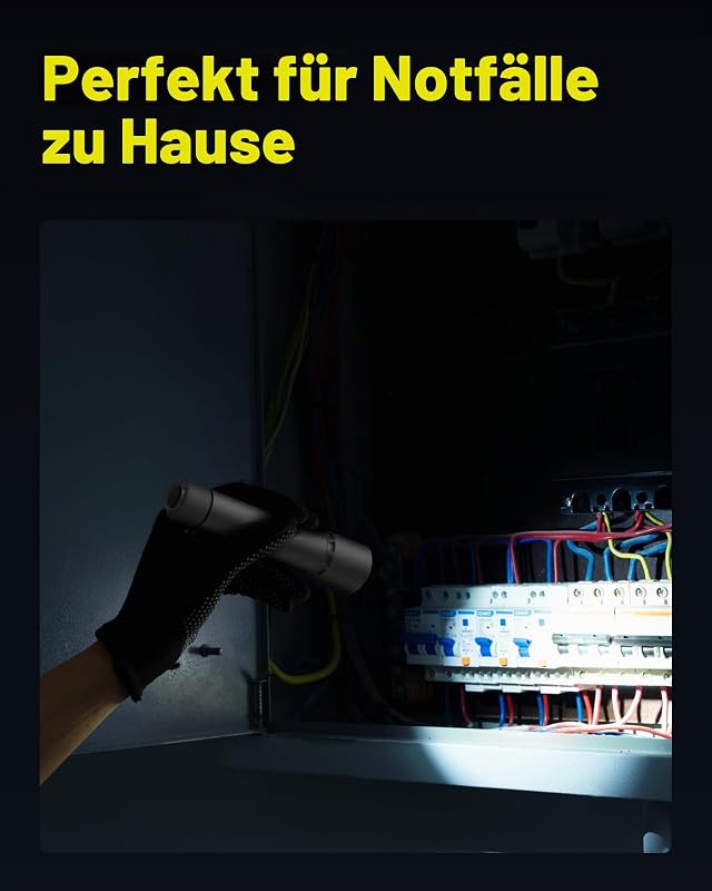Taktische Taschenlampe LED Aufladbar mit Strobe-Modus, USB C