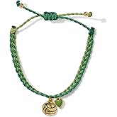 Volleyball Heart Gold Charm Bracelet 100% Waterproof Adjustable Friendship Jewelry Gift Teams