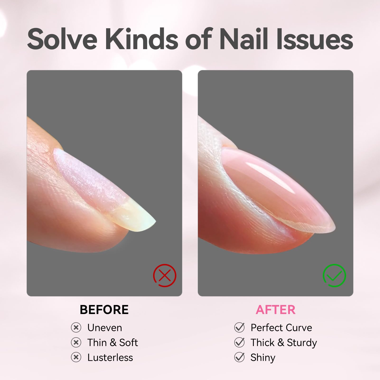 BORN PRETTY Builder Gel for Nails, 8-in-1 Extension Gel Strengthener Gel Hard Builder Nail Gel Base Top Gel, Pink Gel Builder Rhinestone Nail Glue Gel in A Bottle Nails 15ML - Image 5