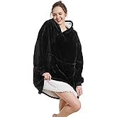 Aemilas Wearable Blanket Hoodie - Warm Sherpa Blanket Sweatshirt as Gifts for Adult Women Mom Men, One Size Fits All