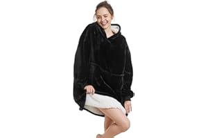 Aemilas Wearable Blanket Hoodie - Warm Sherpa Blanket Sweatshirt as Gifts For Adult Women Mom Men, One Size Fits All