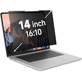 IRUYO FL Nano-Suction Laptop Privacy Screen 14 Inch 16:10, Removable Screen Privacy Shield for Laptop, Anti Glare, Anti Bule Light, Screen Protector for Lenovo HP Dell Acer Asus Thinkpad