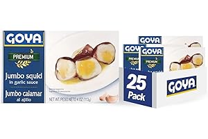 Goya Foods Octopus Style Squid Pieces in Garlic Sauce, 4 Ounce (Pack of 25)