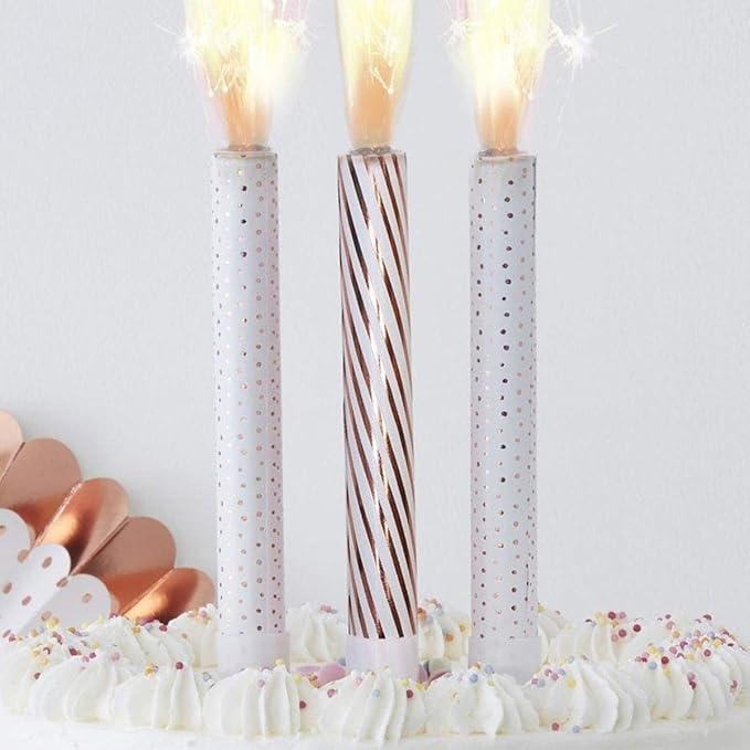 Candle 3 Rose Gold Cake Fountains, Cake Decoration, Birthday Party, Kids Birthday