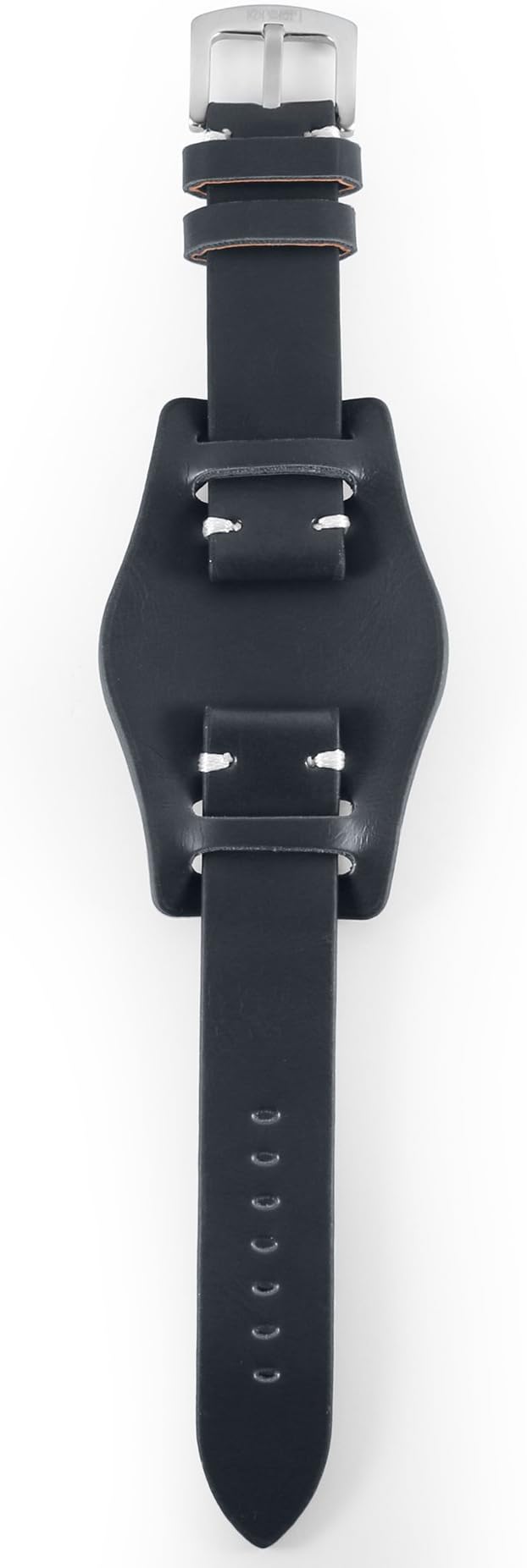 Military Watch Leather Strap Band Buckle Bracelet Dark Blue Wrist Cuff Pad 20mm Fashion Best Gift for Friends Lovers
