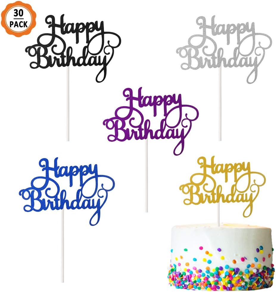 30 Pcs Decoration De Gateau De Joyeux Anniversaire Pour Decorer Le Gateau Le Cupcake La Fete Danniversaire 5 Couleur Ledoo Happy Birthday Gateau Decoration Accessoires De Decoration Cuisine Maison Vijaysweets Com